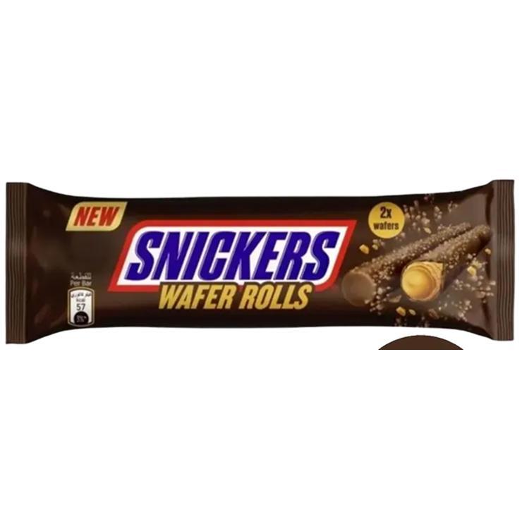 Трубочки вафельные Snickers Waffer Roll 24 гр., флоу-пак