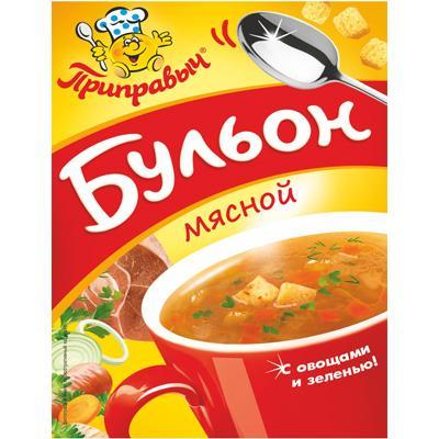 Бульон Приправыч мясной с овощами и зеленью 75 гр., флоу-пак