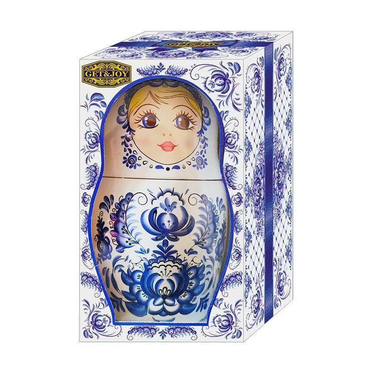Чай Get&Joy Чайница Матрешка керамическая черный 50 гр., картон