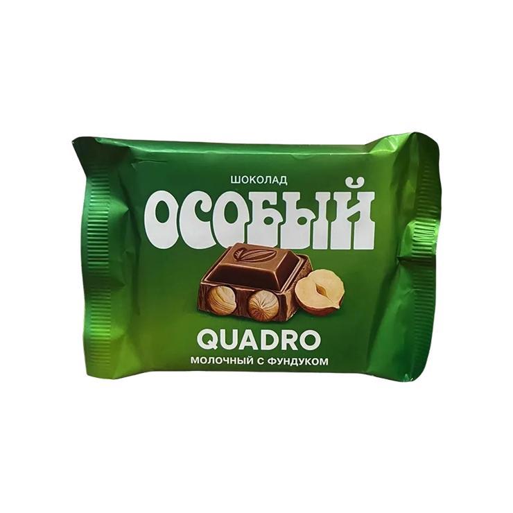 Шоколад КФ им. Крупской Особый Quadro экстрамолочный с цельным фундуком 80 гр., флоу-пак