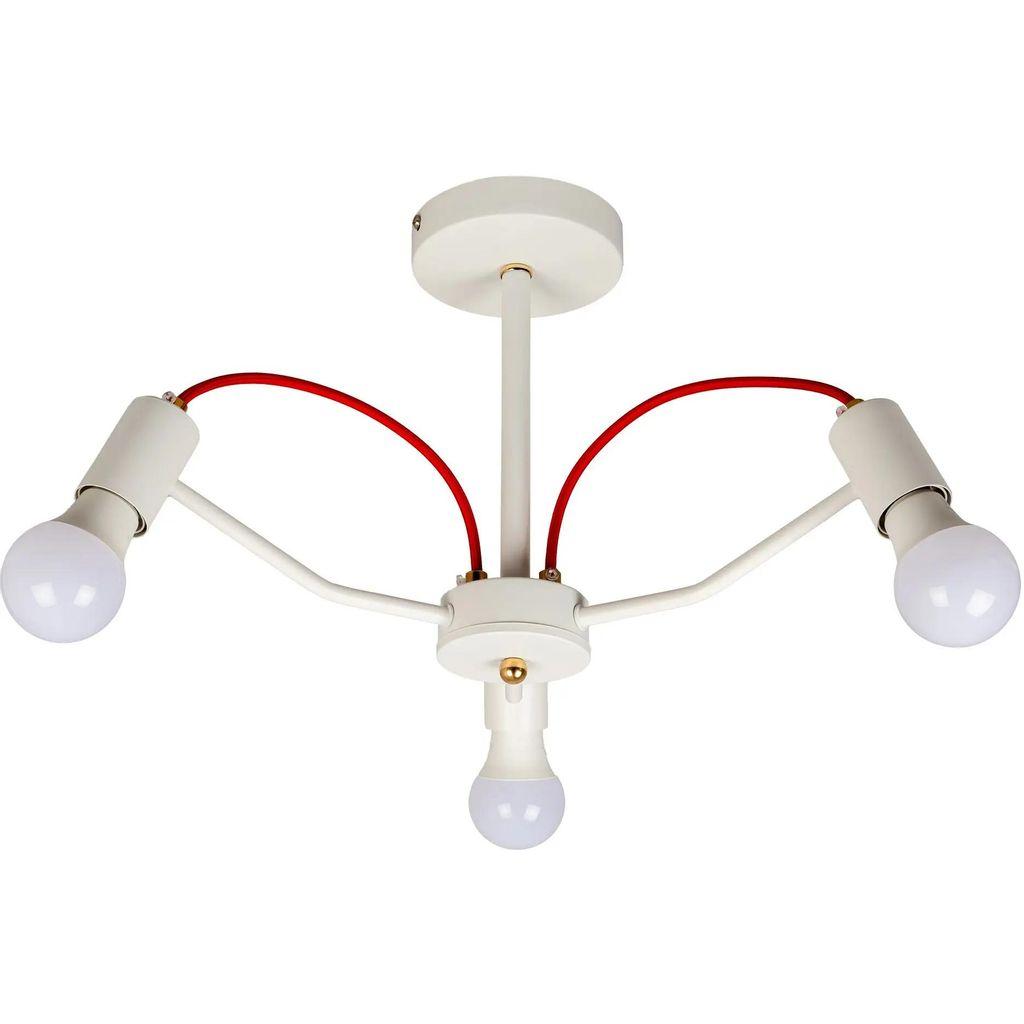 Люстра HIPER Siena H002-3, 3 х 60 Вт, белый/золото