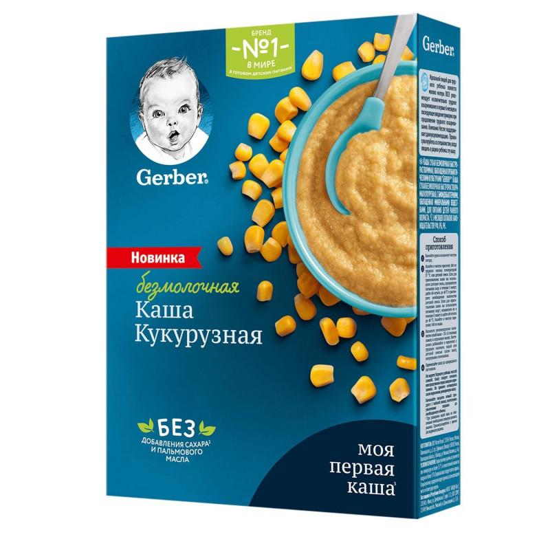 Каша безмолочная GERBER Кукурузная с 5 мес 180 гр., картон