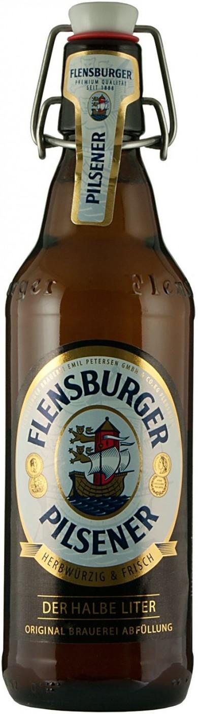 Пиво Flensburger Pilsener светлое фильтрованное 4,8% 500 мл., стекло