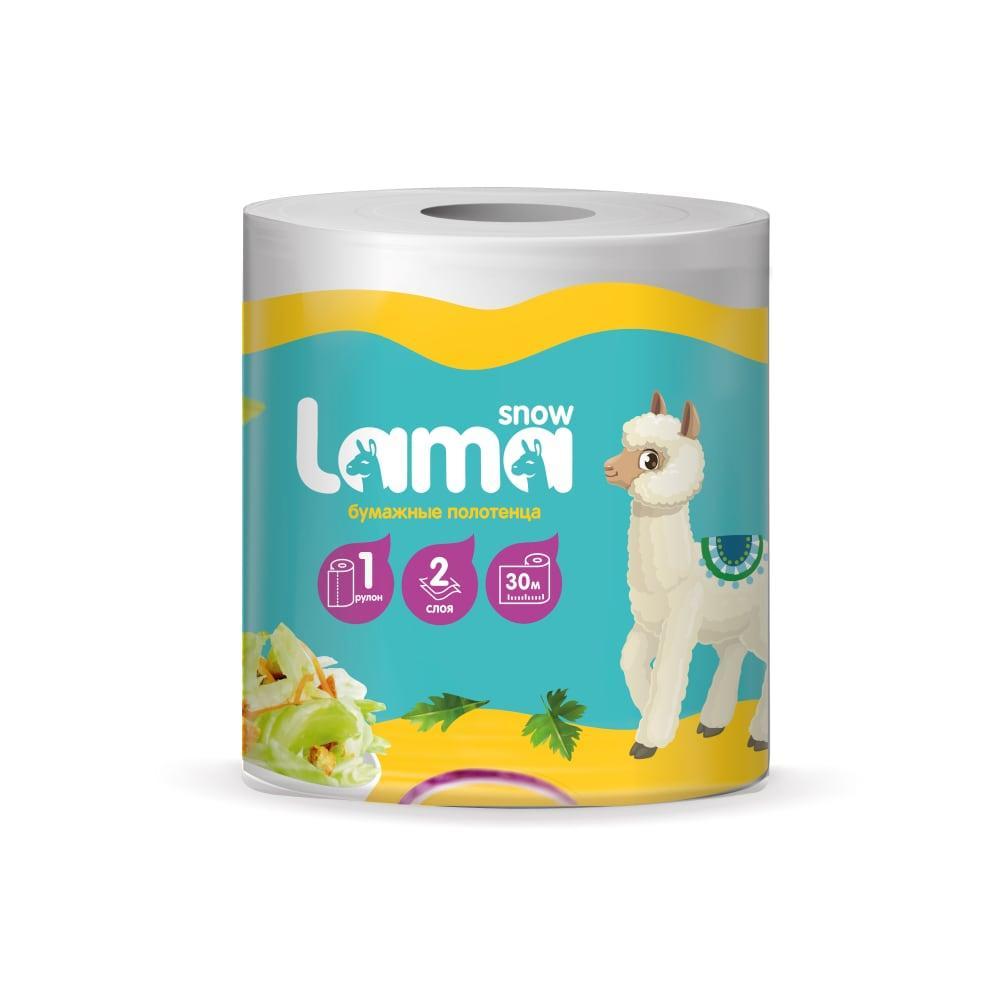 Полотенца бумажные Snow Lama белые 2 слоя, пленка