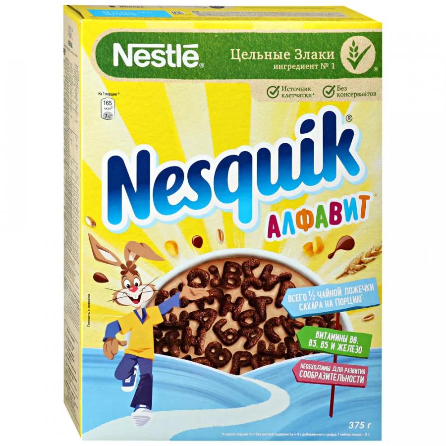 Готовый завтрак Nesquik Алфавит шоколадный с витаминами и минеральными веществами, 500 гр., картон