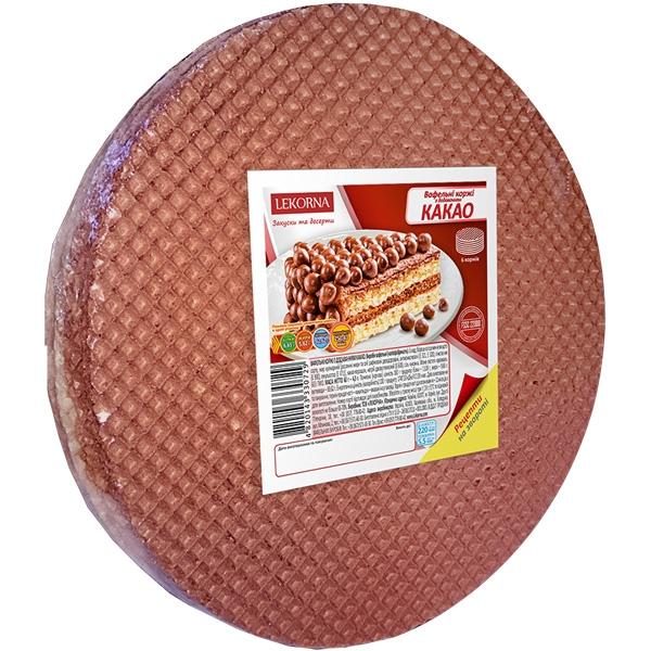 Вафельные коржи для торта с какао Lekorna, 150 гр., вакуумная упаковка
