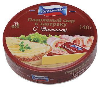 Плавленый сыр со вкусом ветчины Переяславль, 140 гр., картон