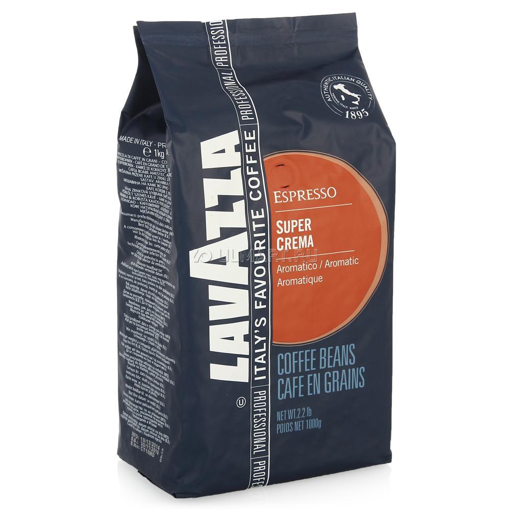 Кофе в зернах Lavazza Super Crema, 1 кг., фольгированный пакет