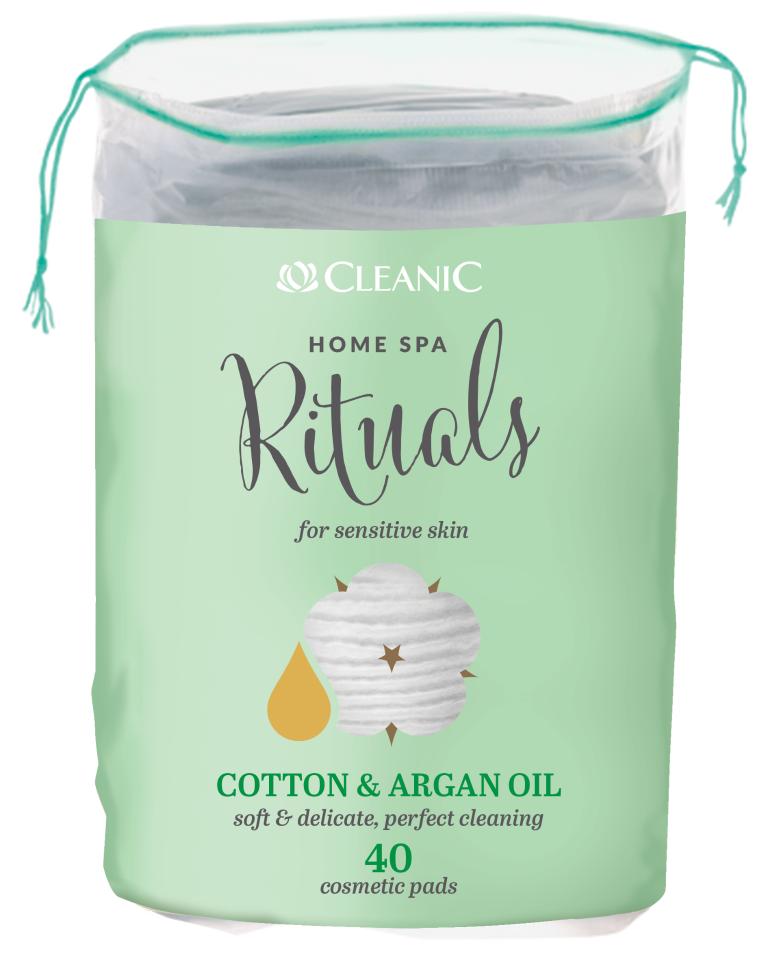 Ватные диски Cleanic, Home Spa Rituals Cotton&Argan Oil, 40 шт., 100 гр., пакет