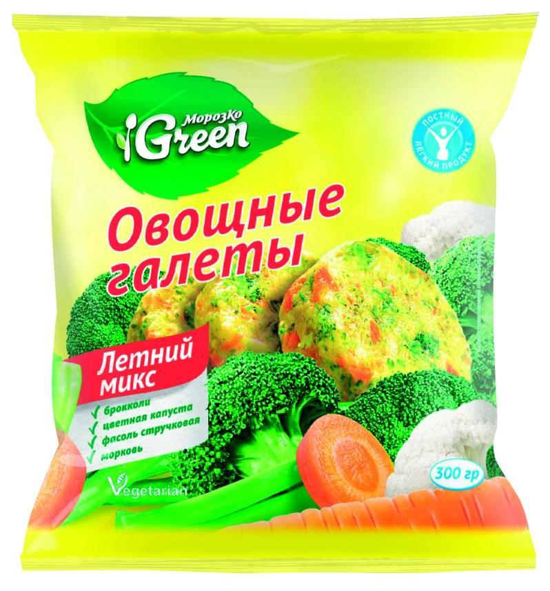 Галеты овощные Green Морозко Овощные зеленые 300 гр., флоу-пак