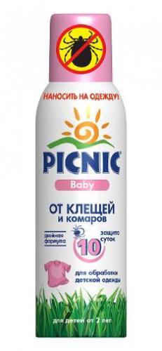 Аэрозоль Picnic Baby от клещей и комаров 125 мл., баллон