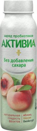 Биойогурт Активиа питьевой Яблоко Персик 1,5% 260 мл., ПЭТ