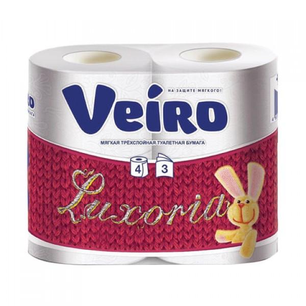Туалетная бумага Veiro Luxoria 3 слоя 4шт., флоу-пак