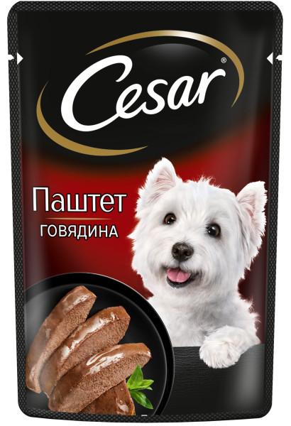 Корм влажный для собак Cesar паштет с говядиной 80 гр., пауч