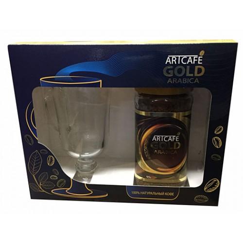 Кофе Artcafe Gold с бокалом подарочный