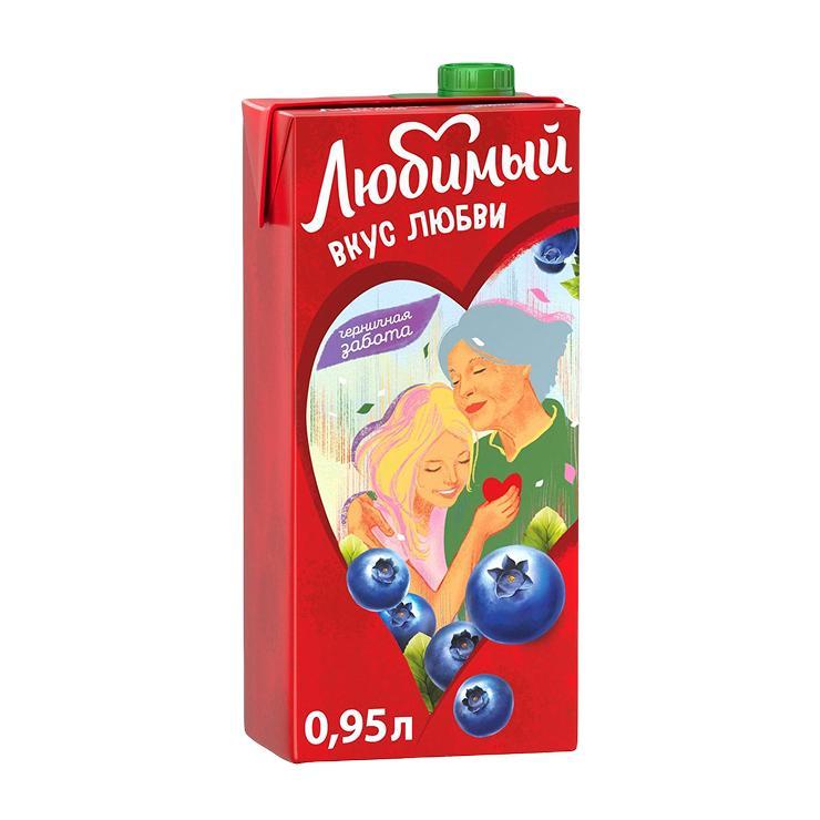 Напиток сокосодержащий Любимый Сад вкус любви черника 950 мл., тетра-пак
