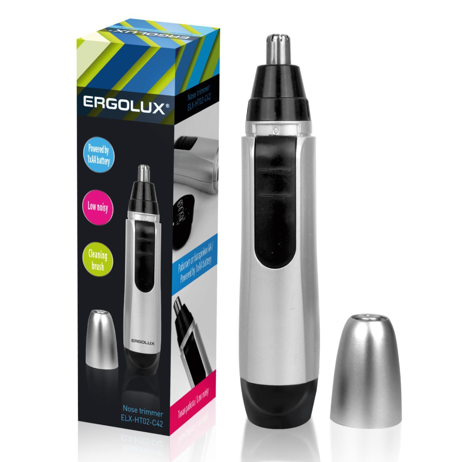 Триммер для носа и ушей Ergolux ELX-HT02-C42 серебрянный, картон