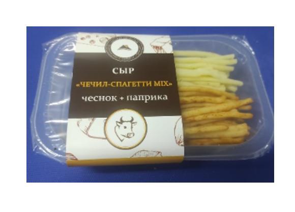Сыр чечил-спагетти Гурман Частная сыроварня mix чеснок и паприка 100 гр., ванна