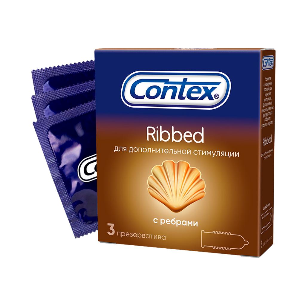 Презервативы Contex Ribbed 3 штуки, картон