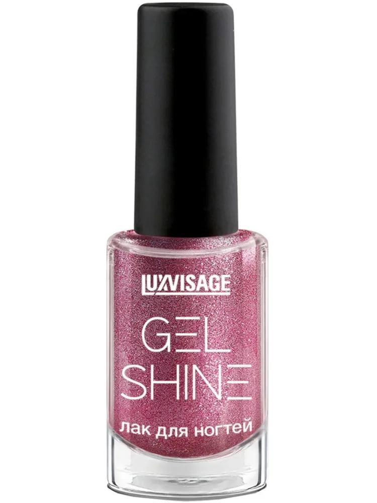 Лак для ногтей LuxVisage gel shine 108 сиреневый с шиммером 9 мл., стекло