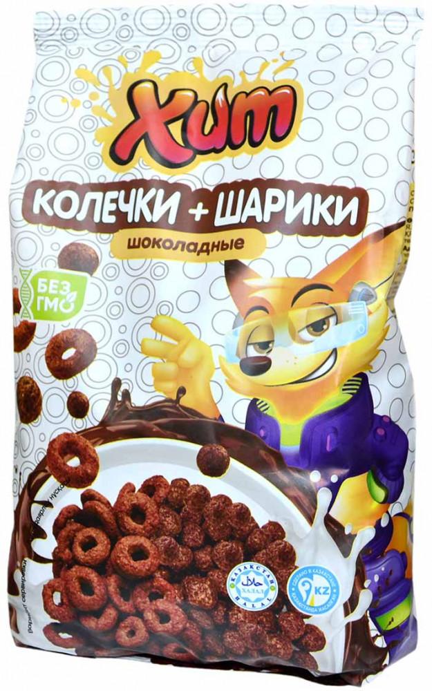 Готовый завтрак Хит шарики и колечки шоколадные фигурный микс 200 гр., флоу-пак