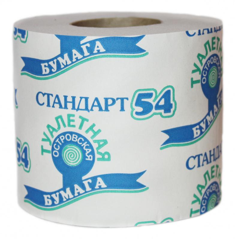 Туалетная бумага Островская Стандарт 54"1 сл. с перфорацией