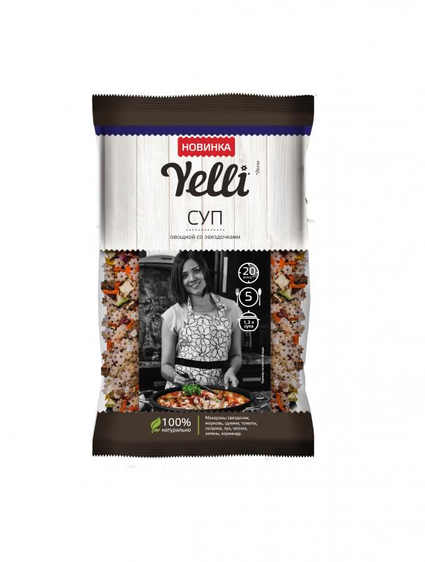 Суп Yelli овощной со звездочками, 80 гр, флоу-пак