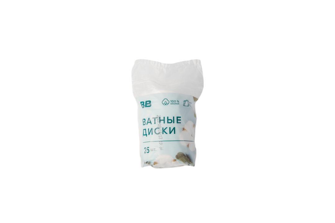 Диски ватные, Вкусвилл 25 шт, 13 гр., флоу-пак