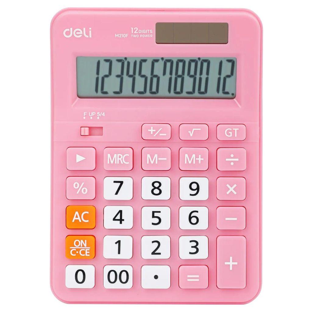 Калькулятор Deli EM210FPINK, 12-разрядный, розовый