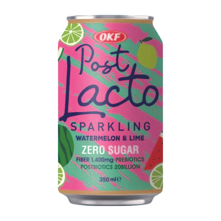 Напиток сильногазированный Post Lacto Watermelon Lime zero sugar Корея 350 мл., ж/б