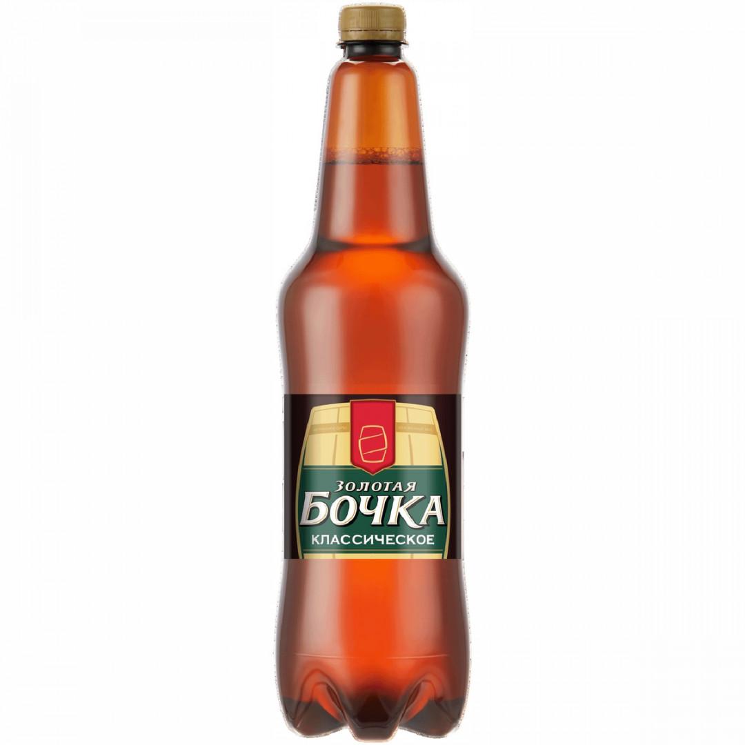 Пиво Золотая бочка Классическое светлое пастеризованное 5,2% 1,15 л., ПЭТ
