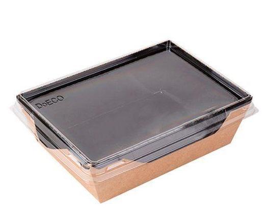 Контейнер 400 мл, 145х95х45 мм OSQ ECO OpSalad Black Edition, без окна, крышка в компл., коричн.-черн., карт.