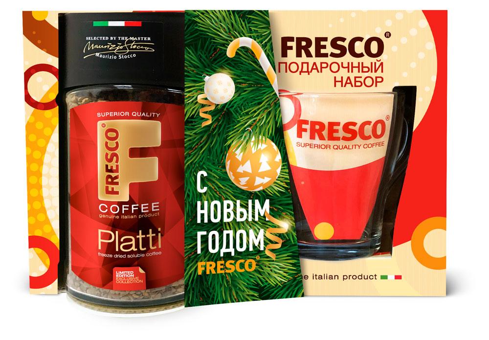 Кофе растворимый Fresco platti + кружка 95 гр., картонная коробка