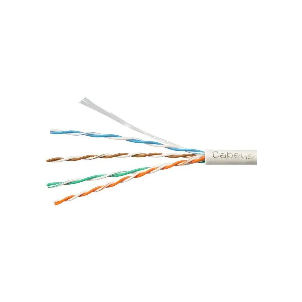 Кабель информационный CABEUS кат.5E, 100м, белый [utp-4p-cat.5e-solid-wh-100]