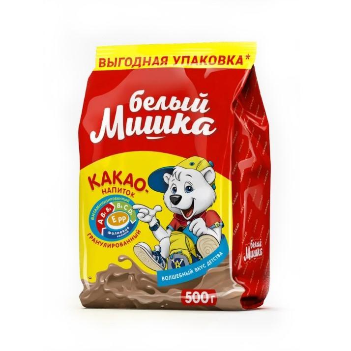 Какао Белый Мишка гранулированный, 500 гр., флоу-пак
