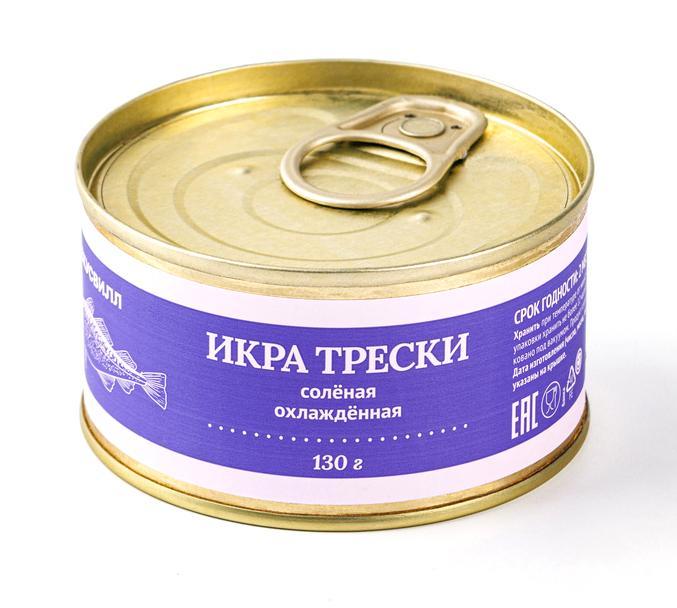 Икра ВкусВилл трески соленая охлажденная 130 гр., ж/б