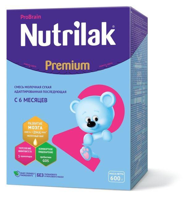 Молочная смесь 2 с 6 мес., Nutrilak Premium 600 гр., картон