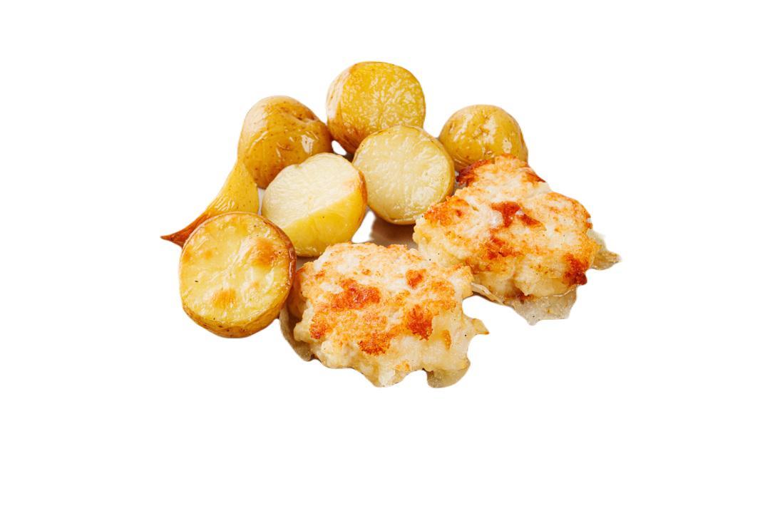 Биточки из курицы и сыра с запеченным картофелем, Вкусвилл 180 гр., ПЭТ