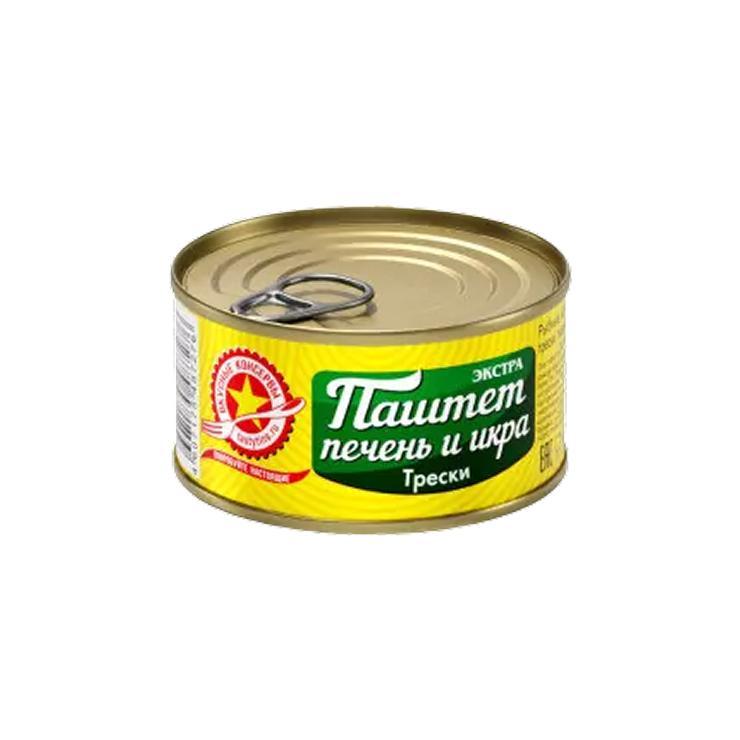 Паштет Вкусные Консервы из печени и икры трески 120 гр., ж/б