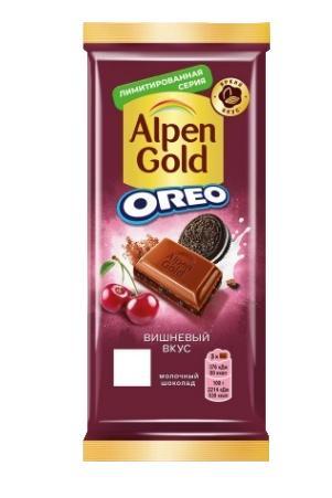Шоколад Alpen Gold OREO молочный вишня печенье 85 гр., флоу-пак