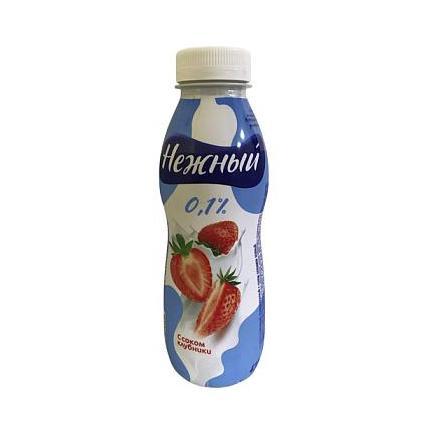 Напиток йогуртный Campina Нежный с соком клубники 0,1% 420 гр., ПЭТ