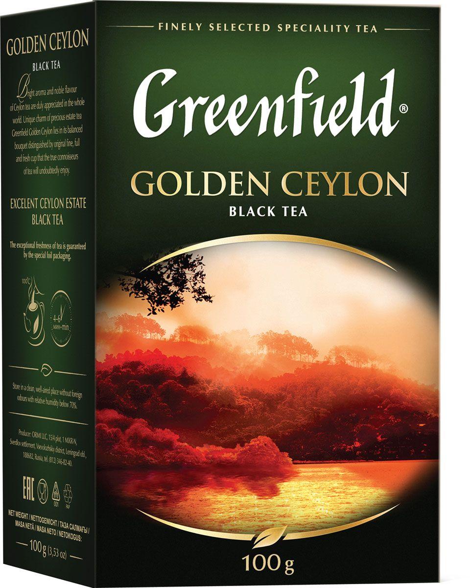 Чай Greenfield Golden Ceylon черный, 100 гр., картон
