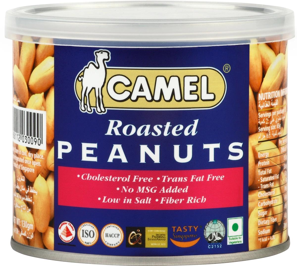 Арахис Camel жареный подсоленный Roasted Salted Peanuts 130 гр., пластиковая упаковка