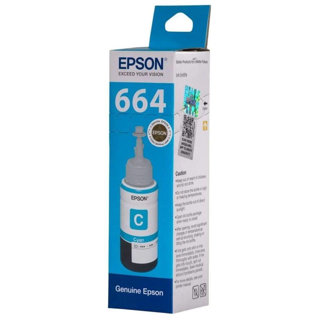 Чернила Epson 664 C13T664298 (аналог C13T66424A), для Epson, 70мл, голубой