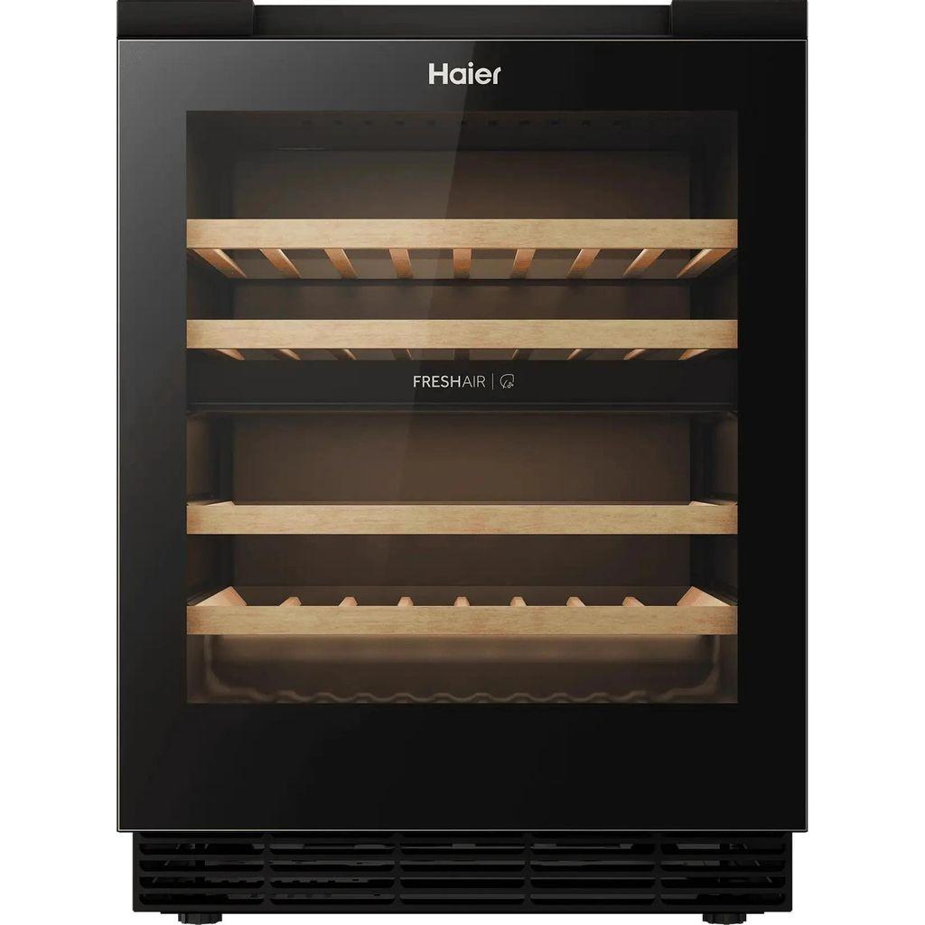 Винный шкаф двухкамерный HAIER BIWC44GDAI вместимость: 44 бутылок, черный