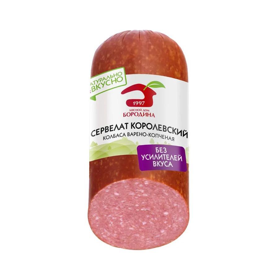 Колбаса варено-копченая Мясной дом Бородина Сервелат Королевский 320 гр., в/у