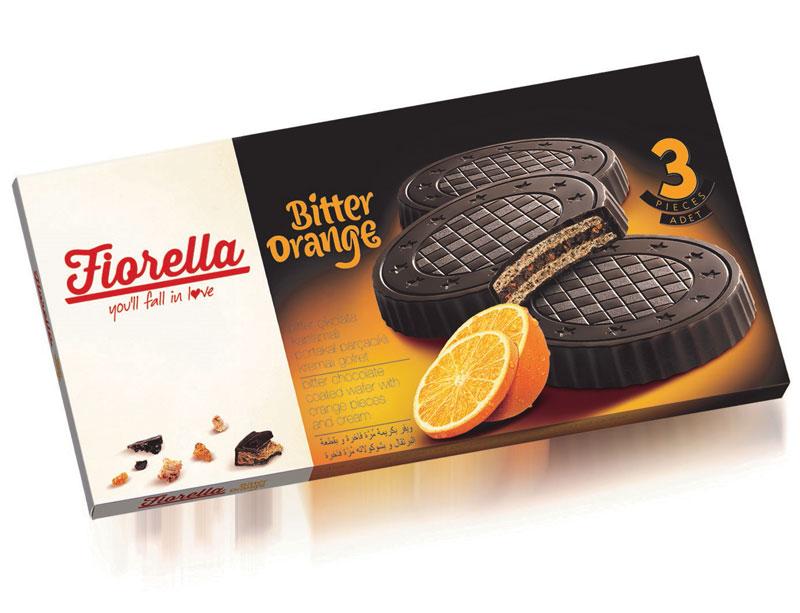 Вафли Fiorella Wafer bitter orange черный шоколад апельсин 60 гр., картон