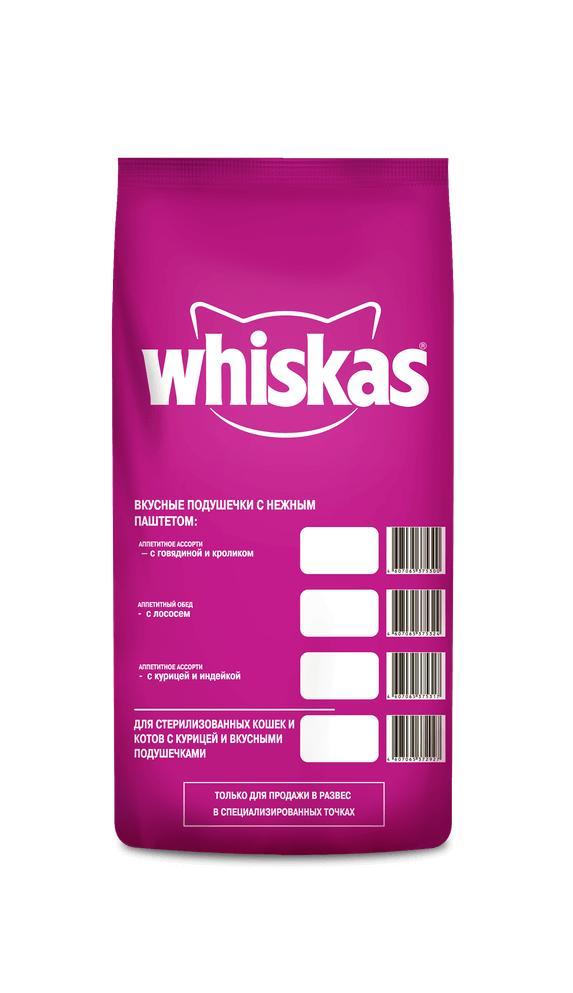 Корм для кошек сухой Whiskas аппетит ассорти курица индейка 5 кг., пакет