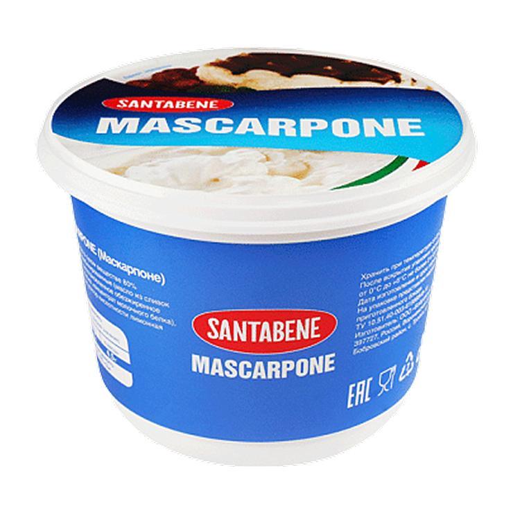 Сыр Santabene Маскарпоне 80% 500 гр., стакан