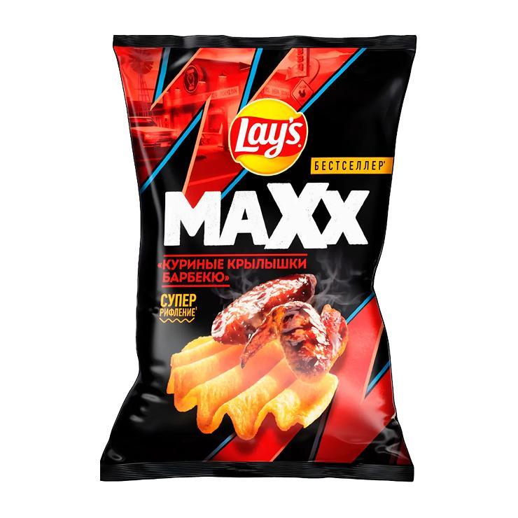Чипсы Lay's Maxx куриные крылышки барбекю 145 гр., флоу-пак